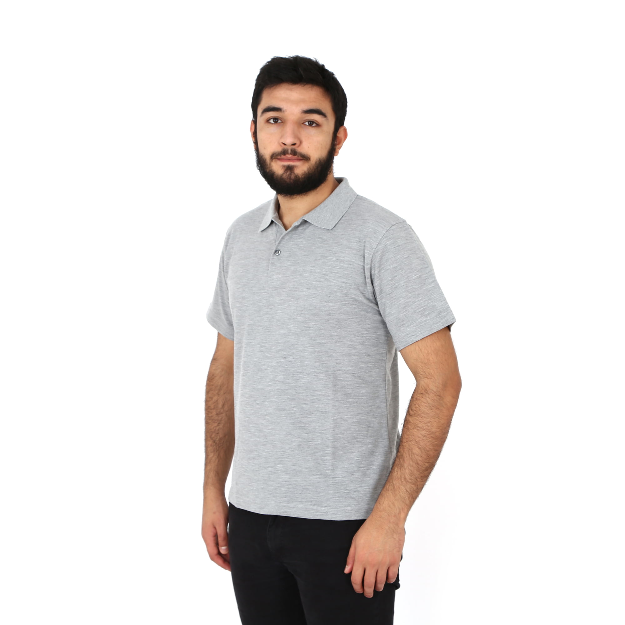 Gri Polo Yaka Tişört - Görsel 3